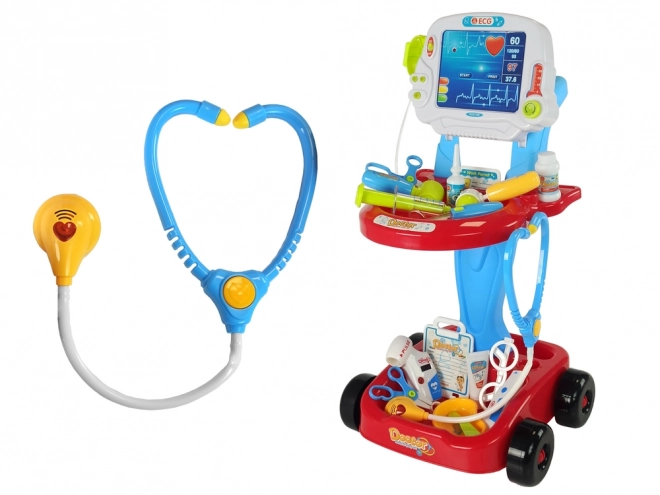 Carrello Medico da Gioco con Accessori EKG