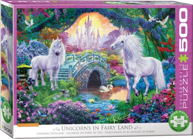 Puzzle Unicorni nel Regno delle Fiabe XL 500 pezzi