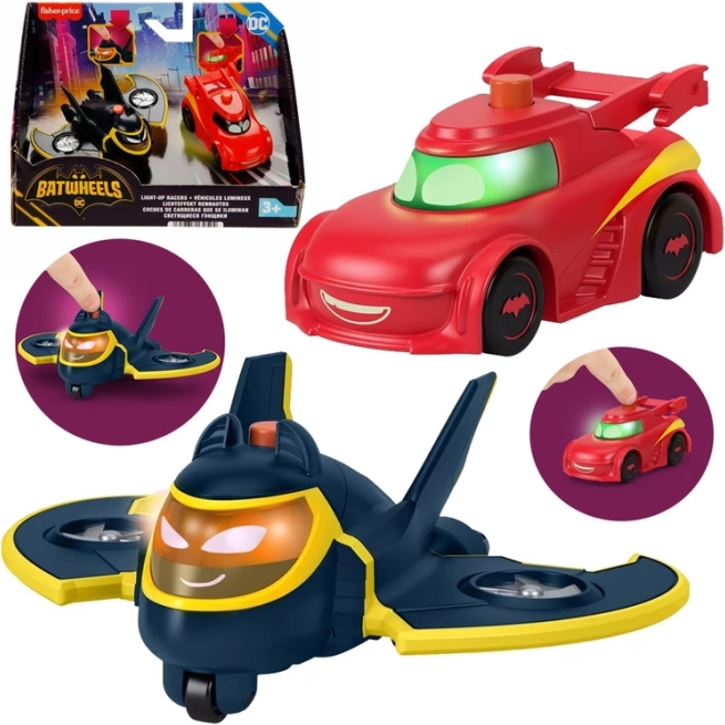 veicoli luminosi DC Batwheels – set da 2 pezzi (Redbird e Batwing) 1:55