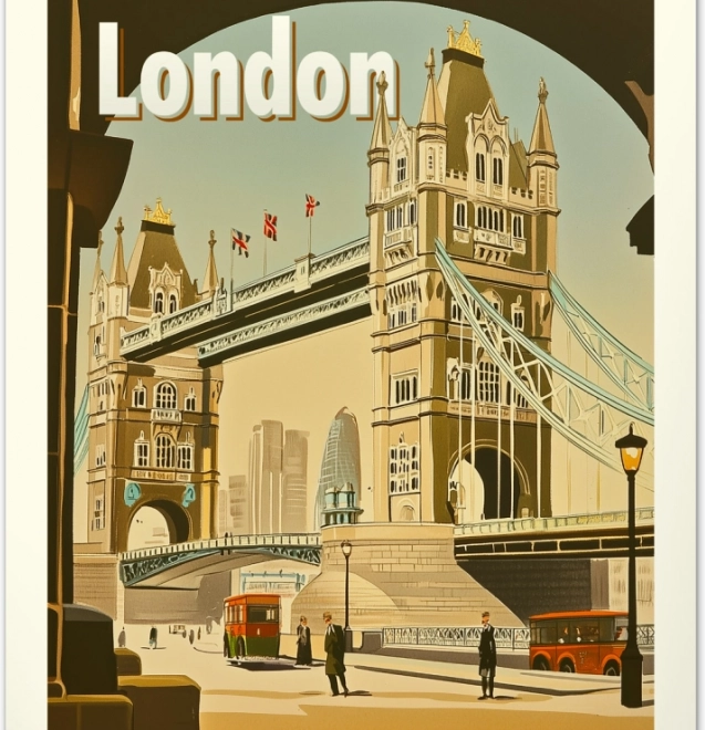 Calendario da parete Vintage poster – città del mondo 2026