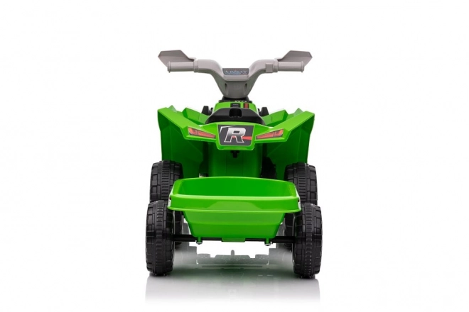 Quad elettrico verde con rimorchio