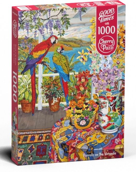 Puzzle Pappagalli sulla Veranda 1000 Pezzi