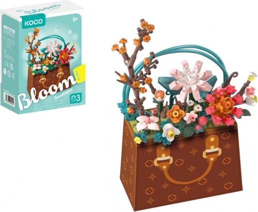 Set di costruzioni mini KOCO fiore in borsetta, 267 pezzi
