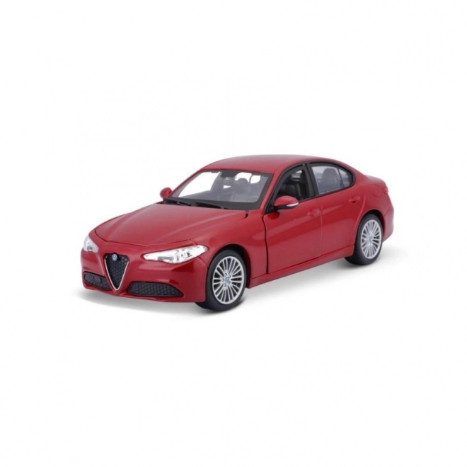 alfa romeo giulia modello scala 1:24 in metallo rosso metallizzato