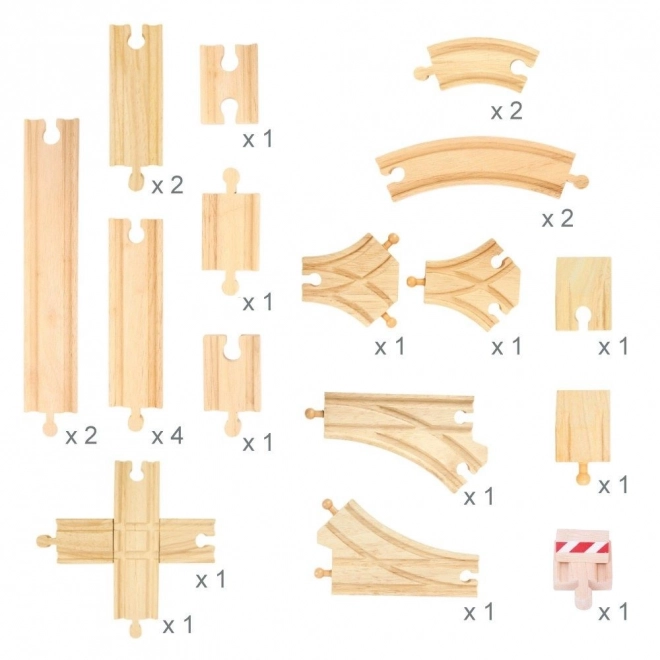 Set di binari in legno Bigjigs Rail - 25 pezzi