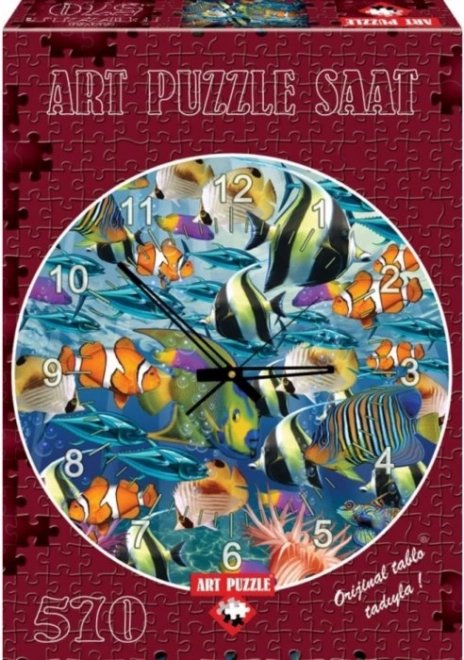 Puzzle Orologio Mondo dei Pesci Marini 570 Pezzi