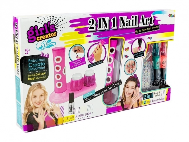 Kit per Nail Art con Glitter e Adesivi Colorati