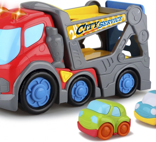 Kiddy carro attrezzi con effetti, 31 cm + 2 auto 9 cm