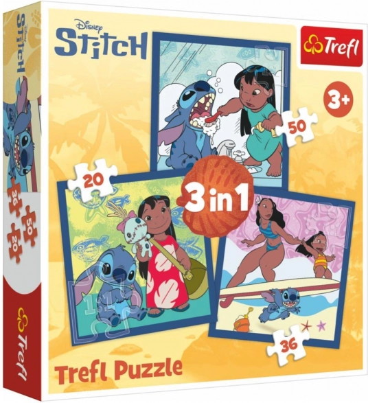 Puzzle 3v1 Lilo & Stitch - Il tempo con Stitch