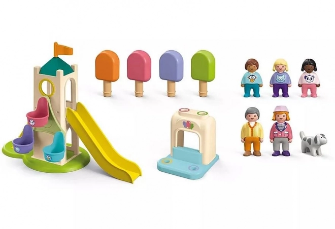 Set con figure Junior Torre delle Avventure e Chiosco di Gelati