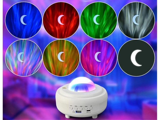 Lampada Notturna LED Proiettore Stelle Zorza Bluetooth