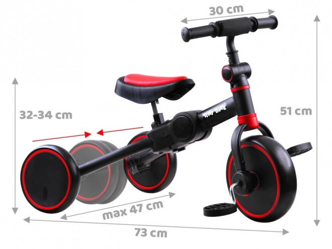 Bicicletta Triciclo per Bambini 3in1 Tiny Bike – Rosso