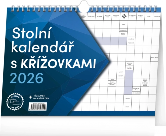 Calendario da tavolo con cruciverba 2026