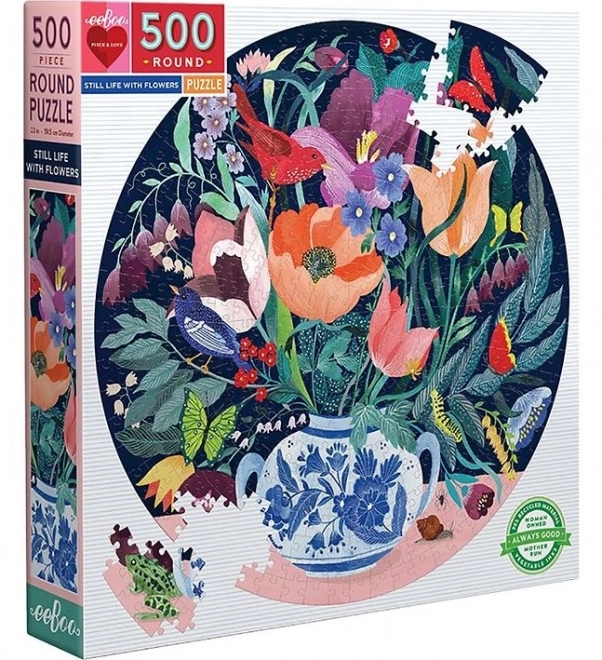 Puzzle rotondo con fiori 500 pezzi