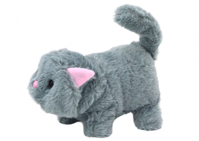 Gatto peluche interattivo grigio