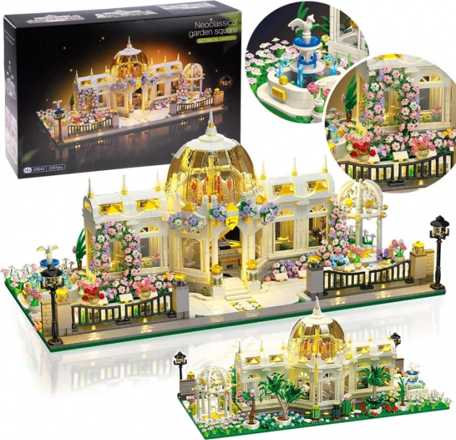Set da costruzione padiglione botanico neoclassico con illuminazione LED, 2397 pezzi