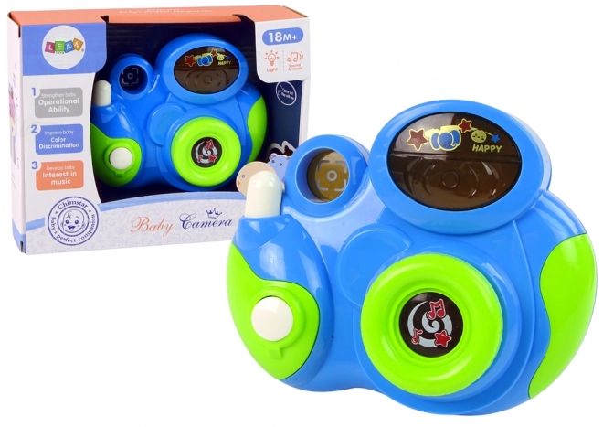 Fotocamera interattiva per bambini con luci e suoni blu