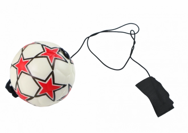 Pallone da calcio rimbalzante con elastico e stelle rosse