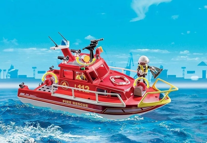 Set azione con barca dei vigili del fuoco Playmobil