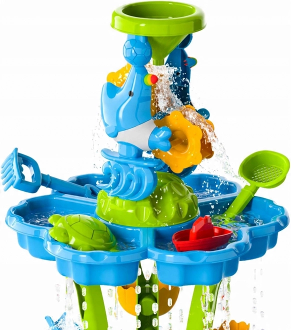 Tavolo d'acqua e sabbiera 2 in 1 XXL con fontana e delfino Woopie