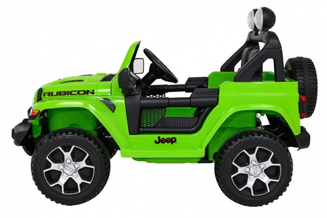 Jeep Wrangler Rubicon batteria per bambini Verde + Telecomando + Radio MP3 LED + Ruote EVA