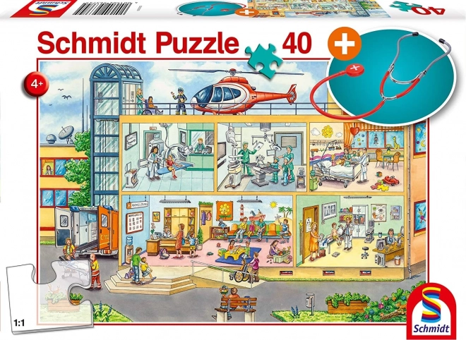 Puzzle Ospedale per Bambini Schmidt 40 Pezzi con Stetoscopio