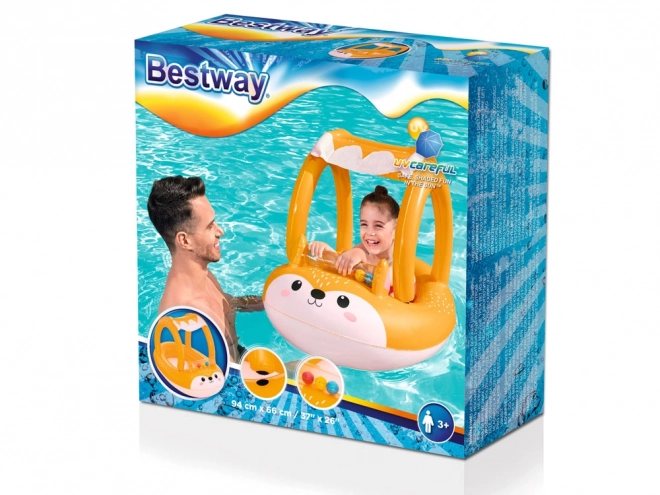 Ponton Volpe Gonfiabile con Tettuccio per Bambini 3+ BESTWAY 94x66cm