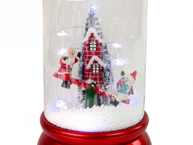 Decorazione Natalizia a Cupola con Neve Finta e Babbo Natale