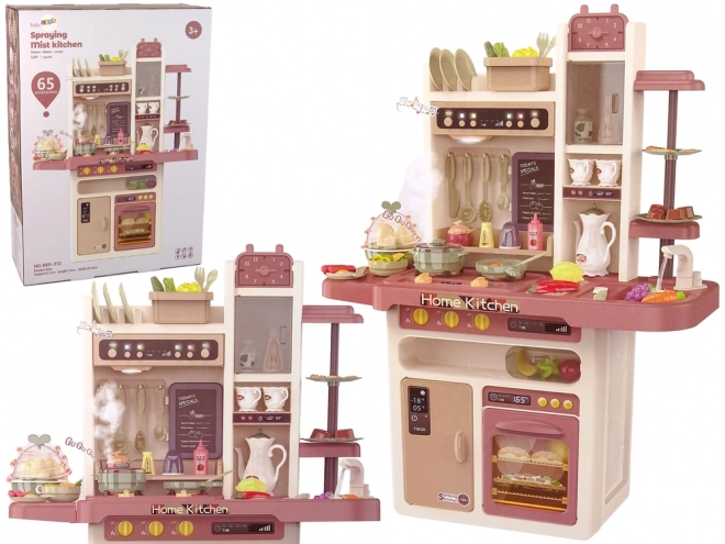 Cucina giocattolo con acqua, vapore e suoni - 65 accessori