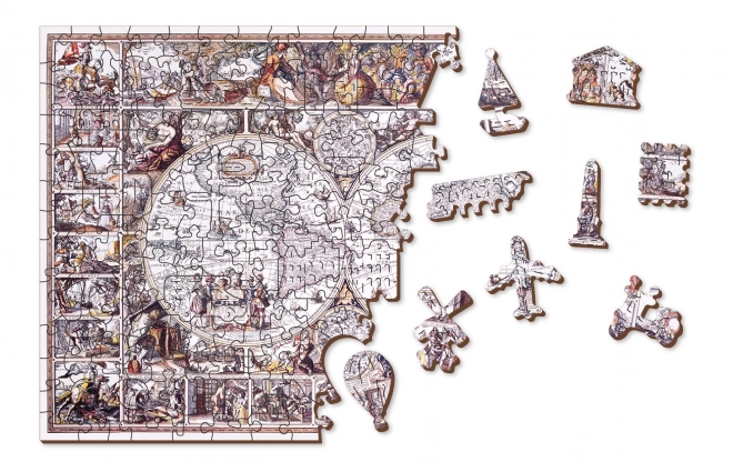 Puzzle in legno Mappa delle scoperte Wooden City