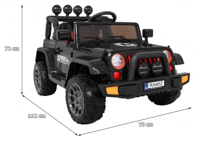 Auto fuoristrada full-time 4WD con telecomando, audio LED e vano nero per bambini