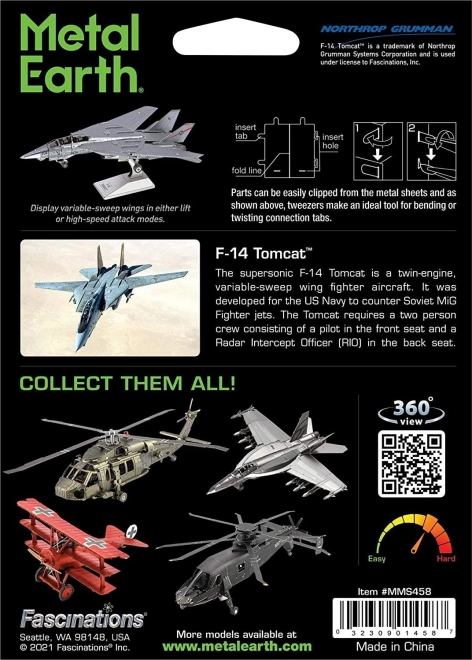 Puzzle 3D Metal Earth Aereo F-14 Tomcat