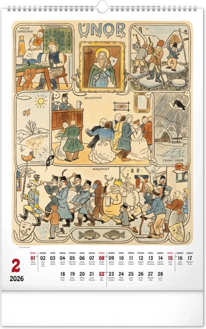 Calendario da parete Josef Lada 2026