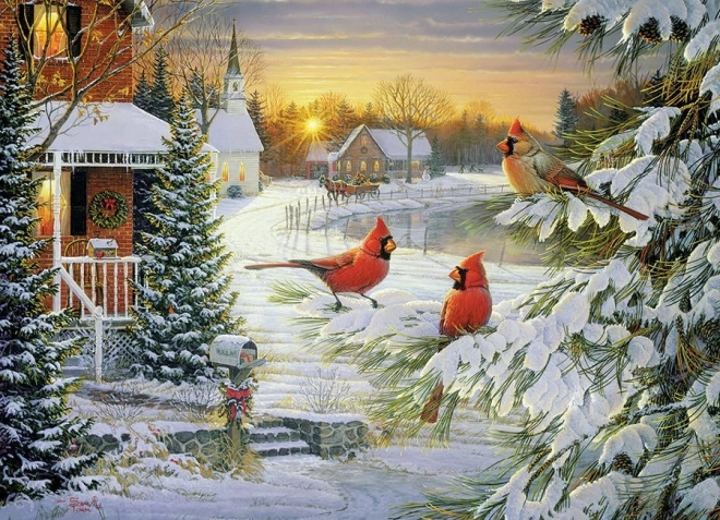 Puzzle Cardinali al Tramonto 1000 pezzi Cobble Hill