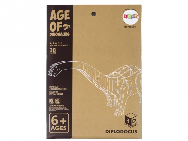 Puzzle in Legno 3D Dinosauro Brontosauro