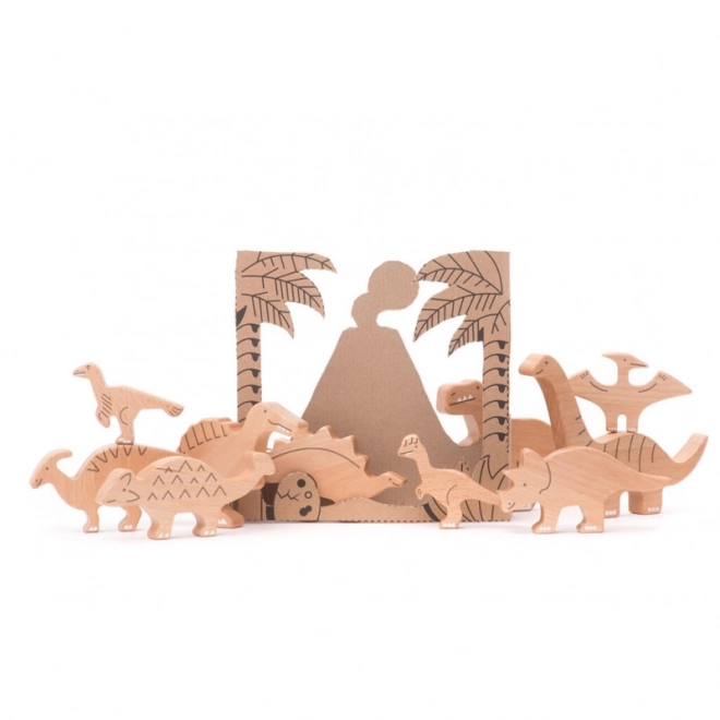 Set di dinosauri di legno per bambini