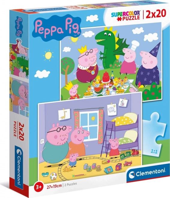 Puzzle Peppa Pig SuperColor 2x20 pezzi