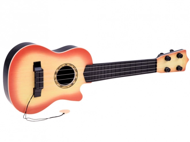 Chitarra a 4 corde per bambini con plettro – marrone chiaro