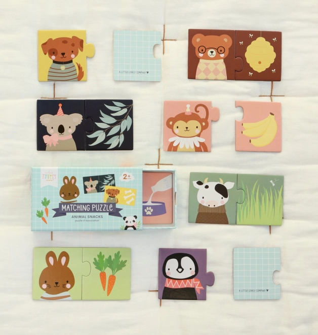 A Little Lovely Company - Puzzle abbinamento animali e snack