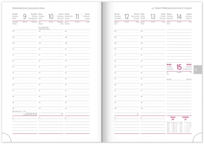 Agenda settimanale Notique Aprint 2025 nera