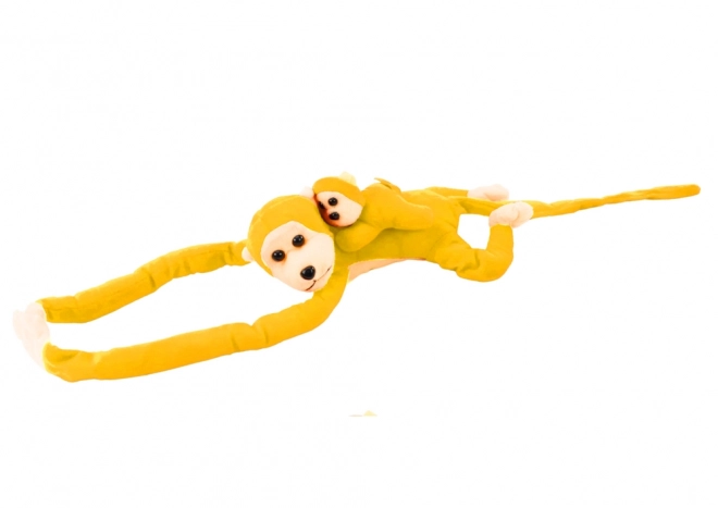 Peluche Scimmia con Cucciolo Giallo 70 cm