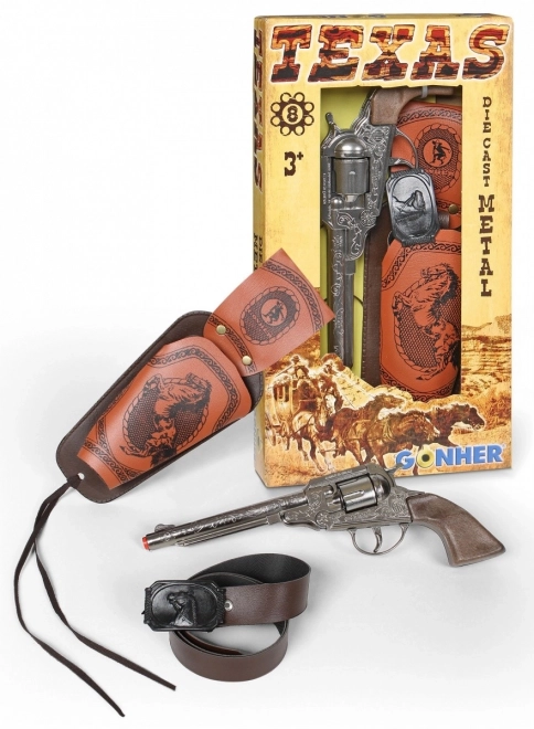 Revolver cowboy in metallo con fondina