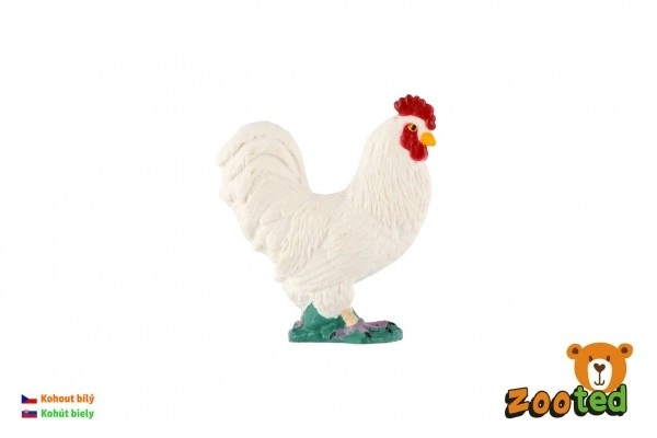 Gallo Bianco in Plastica 5cm in Sacchetto