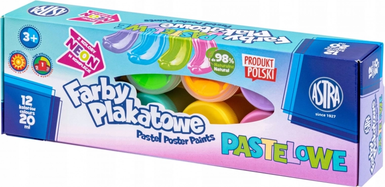 Tempere ASTRA pastello 12×20 ml, 2 neon