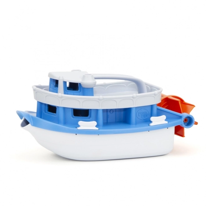 Giocattolo per il bagno Green Toys barca blu e bianca