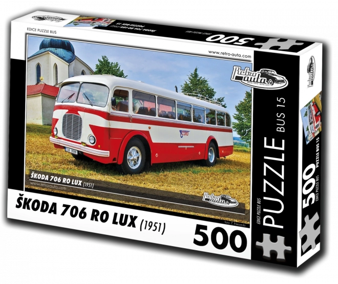 Puzzle Retro-Auta Bus Škoda 706 RO LUX 1951 - 500 Pezzi