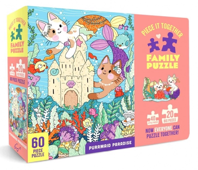 Puzzle famigliare Purrmaid Paradise 60 pezzi