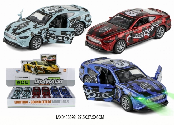 Macchinina da corsa in metallo 1:32 con luci e pull-back