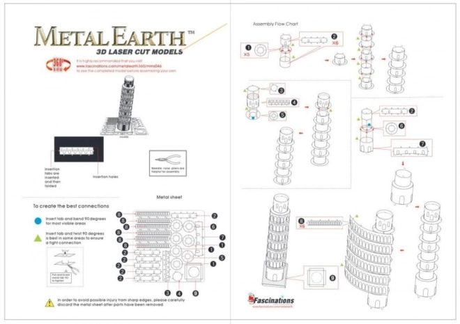 Puzzle 3D Metal Earth Torre Pendente di Pisa