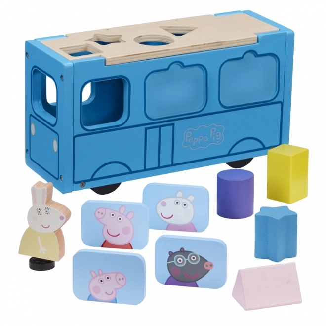 Puzzle in legno autobus scolastico Peppa Pig